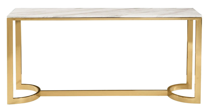 Bernhardt Blanchard Console Table in White/ Brass 471-911 - Furniture City (CA)l