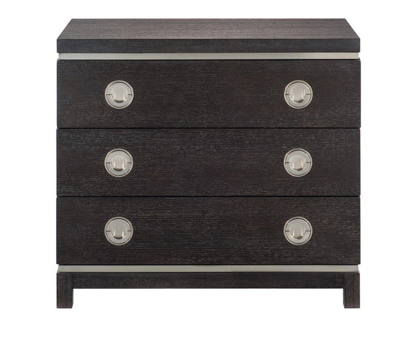 Bernhardt Decorage Nightstand in Cerused Mink/Silver Mist 380-229 - Furniture City (CA)l