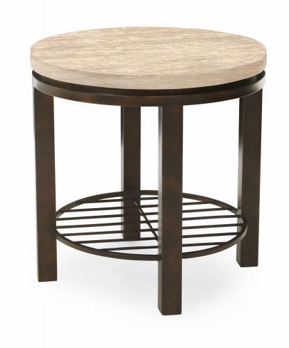 Bernhardt Tempo Round End Table in Dark Brown 498-123 - Furniture City (CA)l