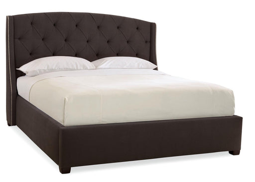 Bernhardt Interiors Jordan Button-Tufted Wing Queen Bed in Espresso image