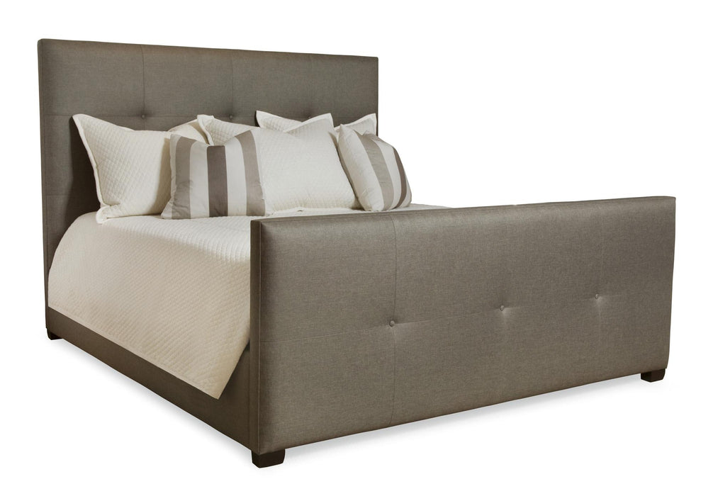 Bernhardt Interiors Derrick Tufted Queen Bed w/ High Footboard in Espresso