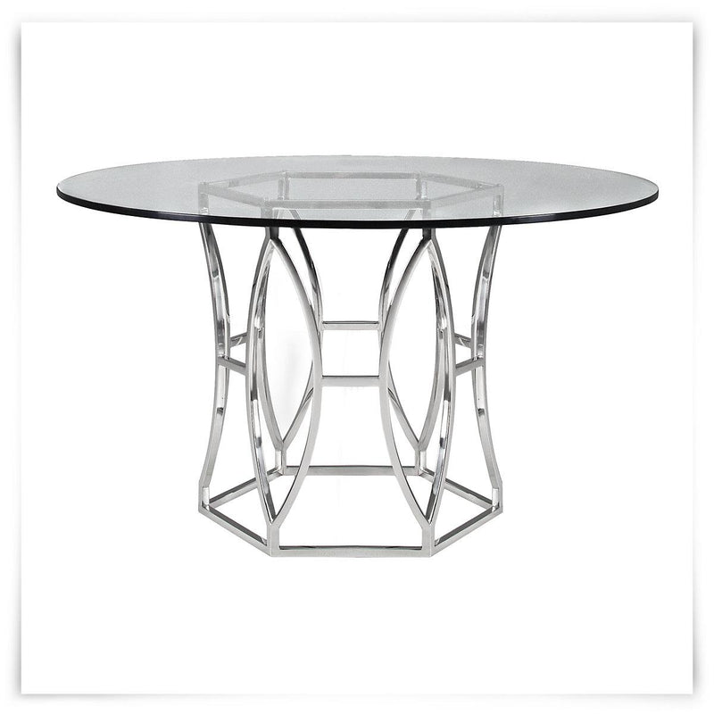 Bernhardt Argent Glass Round Table - Furniture City (CA)l