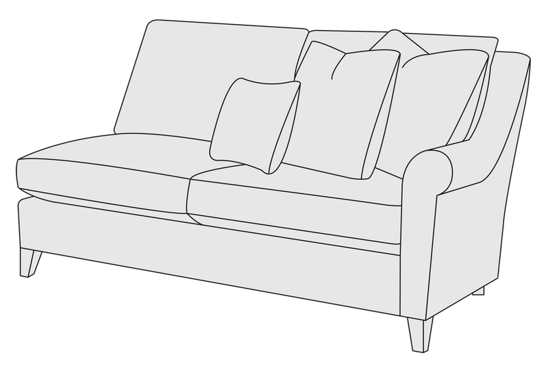 Bernhardt Upholstery Sherman Right Arm Loveseat B1941 - Furniture City (CA)l