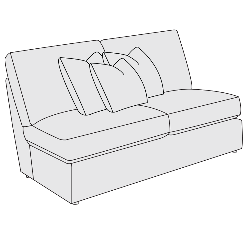 Bernhardt Upholstery Perrin Armless Loveseat B8940 - Furniture City (CA)l
