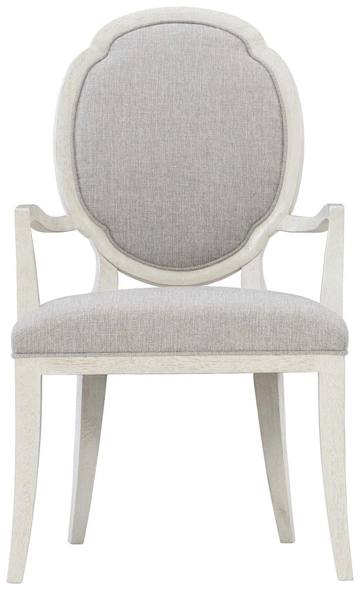 Bernhardt Allure Arm Chair in White & Silver (Set of 2) 399-542 - Furniture City (CA)l