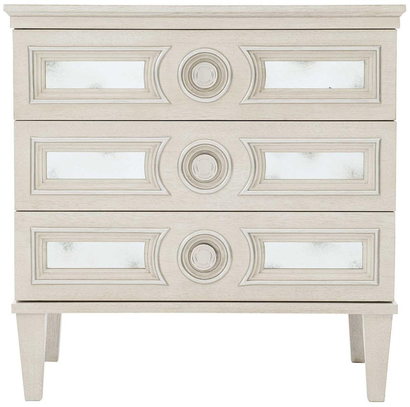 Bernhardt Allure 3 Drawers Bachelors Chest in White & Silver 399-230 - Furniture City (CA)l