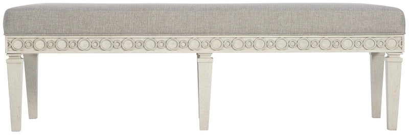 Bernhardt Allure Bench in White & Silver 399-508 - Furniture City (CA)l