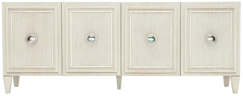 Bernhardt Allure Entertaniment Console in White & Silver 399-880 - Furniture City (CA)l