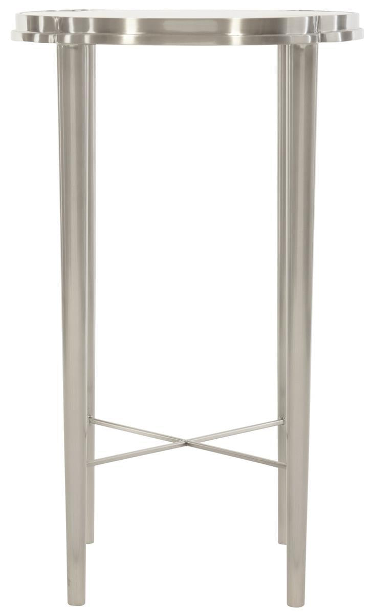Bernhardt Allure Metal Chairside Table in White & Silver 399-127 - Furniture City (CA)l