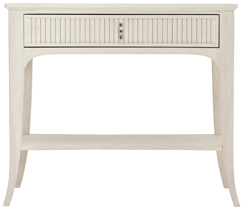 Bernhardt Allure Nightstand in White & Silver 399-229 - Furniture City (CA)l