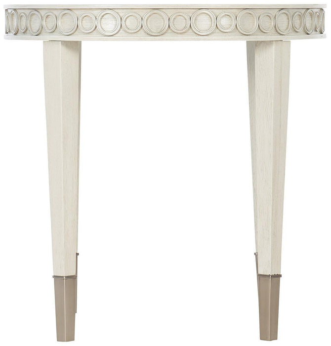 Bernhardt Allure Round Chairside Table in White & Silver 399-125 image