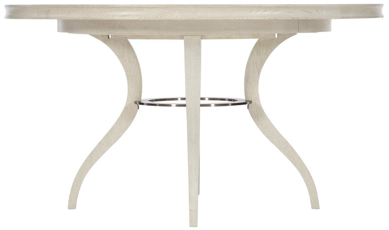Bernhardt Allure Round Dining Table in White & Silver 399-272 - Furniture City (CA)l