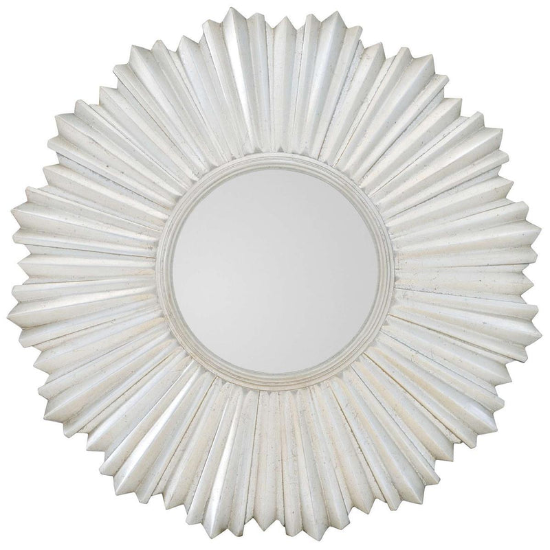 Bernhardt Allure Round Mirror in White & Silver 399-335 - Furniture City (CA)l