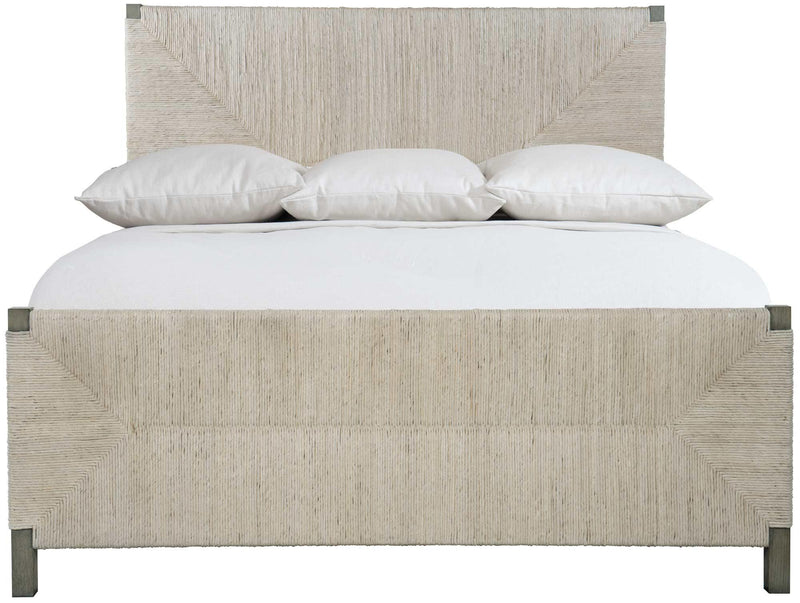 Bernhardt Interiors Alannis Woven Queen Panel Bed in Light Gray Wash - Furniture City (CA)l