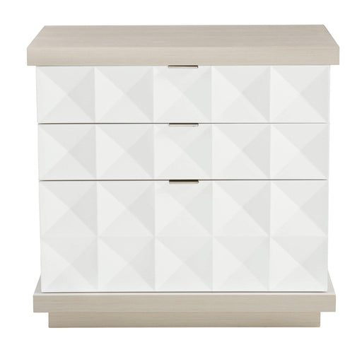 Bernhardt Axiom 3-Drawer Nightstand in Linear White/Gray 381-236 image