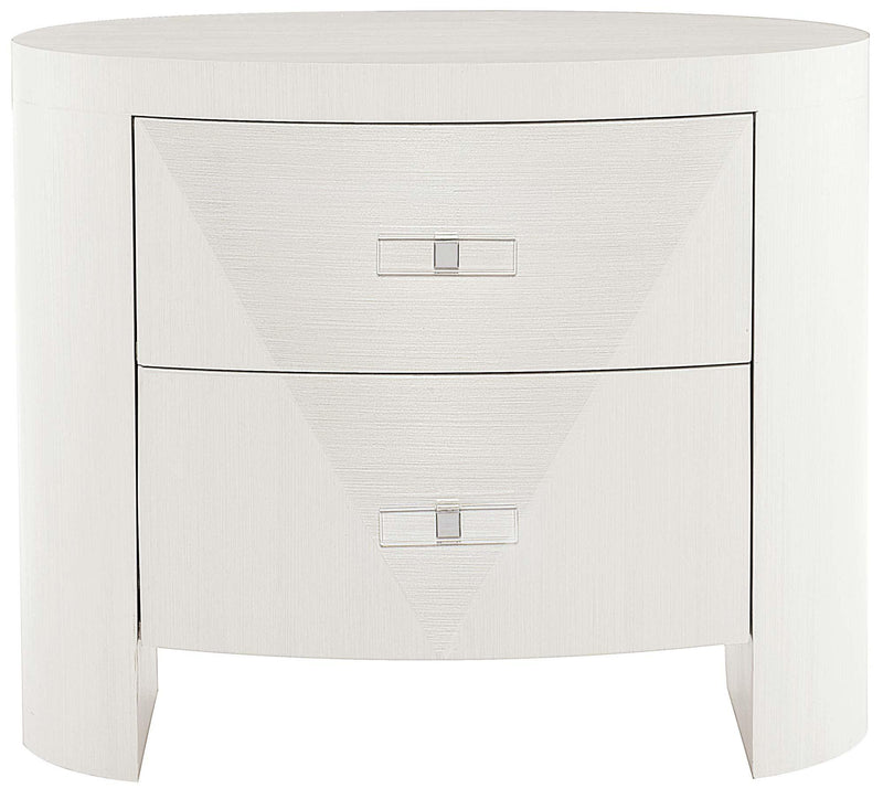 Bernhardt Axiom Oval Nightstand in Linear White 381-213 - Furniture City (CA)l