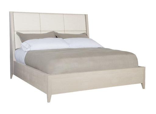 Bernhardt Axiom Queen Upholstered Panel Bed in Linear Gray image