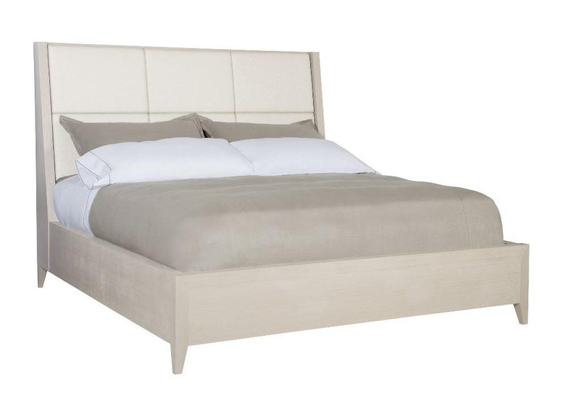 Bernhardt Axiom Queen Upholstered Panel Bed in Linear Gray - Furniture City (CA)l