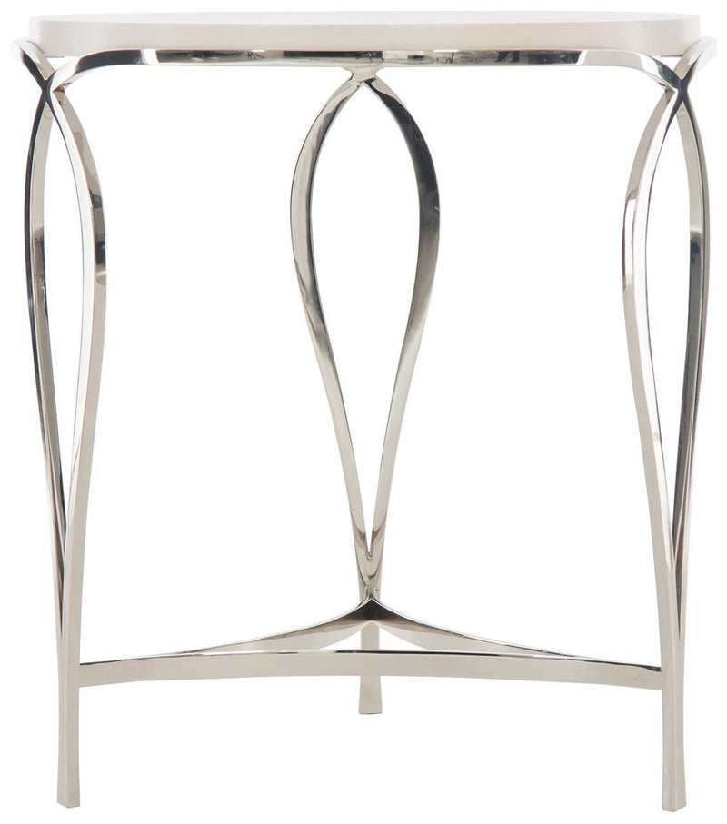 Bernhardt Calista Metal Round Accent Table in Silken Pearl 388-113 - Furniture City (CA)l