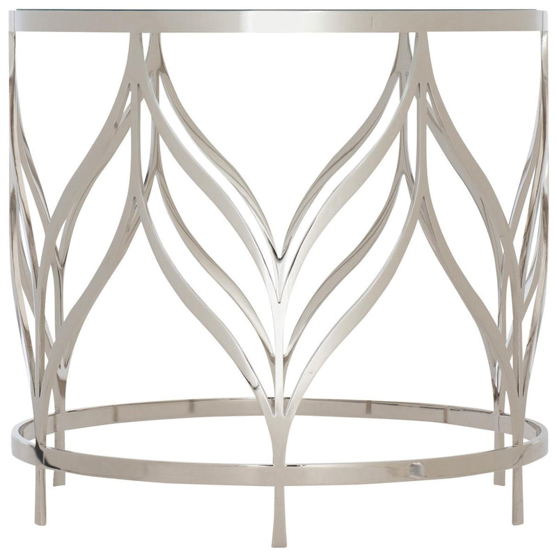 Bernhardt Calista Metal Round Accent Table in Silken Pearl 388-123 - Furniture City (CA)l