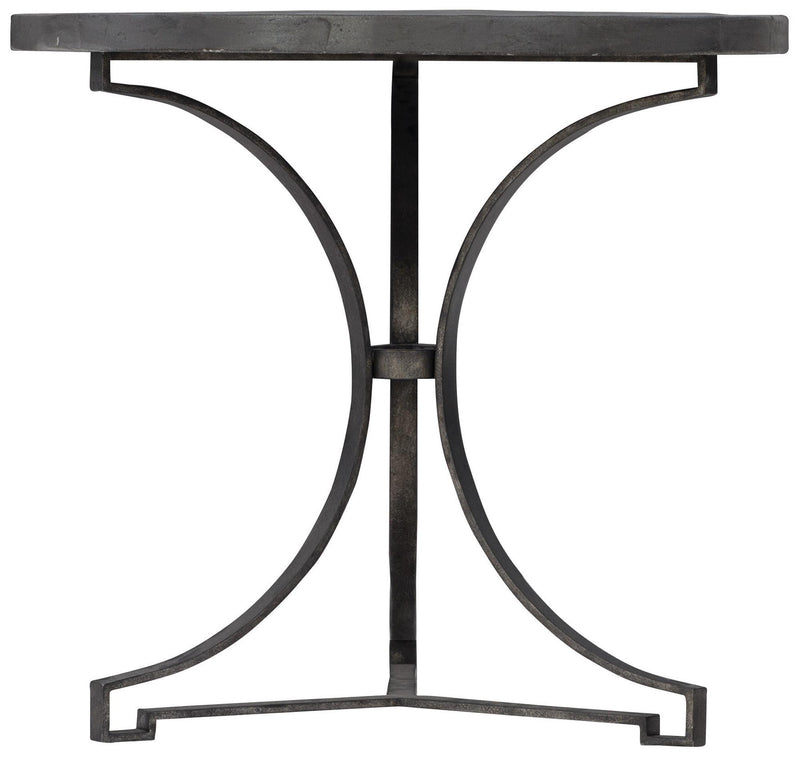Bernhardt Canyon Ridge Round Metal Side Table in Basalt 397-123 - Furniture City (CA)l