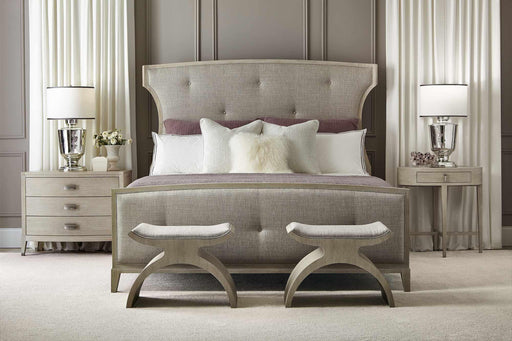 Bernhardt East Hampton Upholstered California King Panel Bed in Cerused Linen image