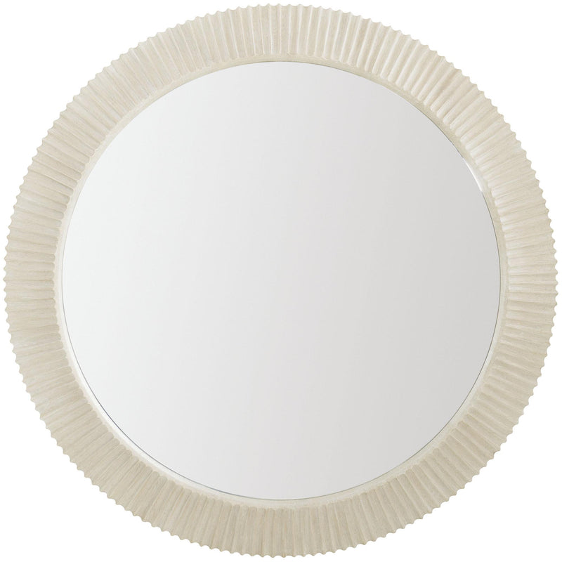 Bernhardt East Hampton Round Mirror in Cerused Linen 395-333 - Furniture City (CA)l