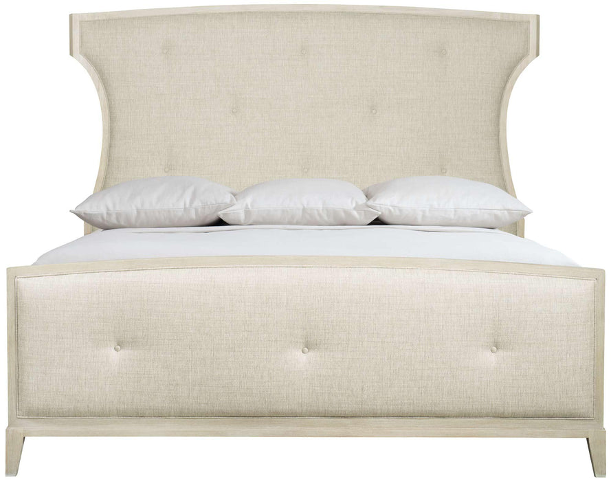 Bernhardt East Hampton Upholstered Queen Panel Bed in Cerused Linen