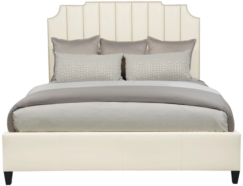 Bernhardt Interiors Bayonne Leather Upholstered Queen Bed in Smoke 362H54L-AR4L - Furniture City (CA)l