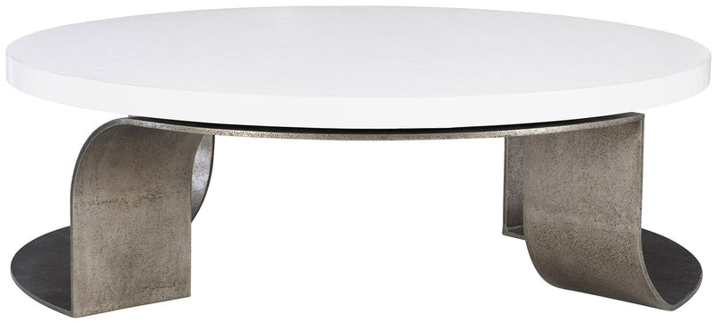 Bernhardt Interiors Catalina Round Cocktail Table in White/Grapite 301-014 - Furniture City (CA)l