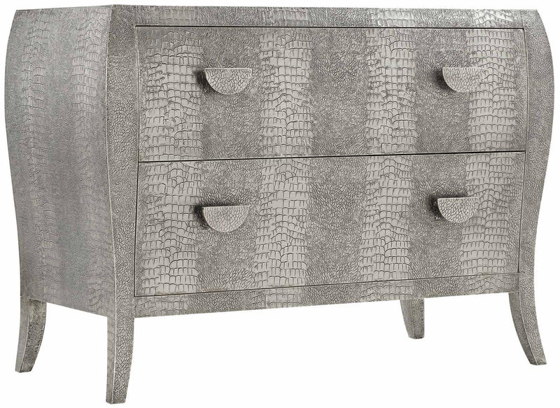 Bernhardt Interiors Finley 2-Drawer Nightstand in Antique Silver 301-215 - Furniture City (CA)l