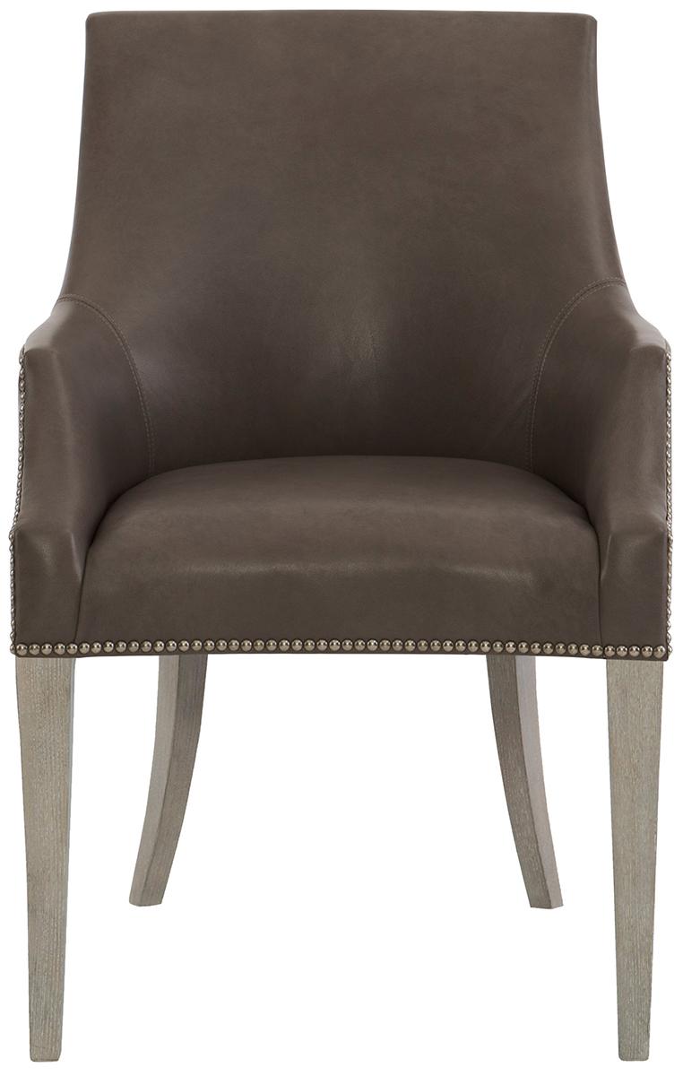 Bernhardt Interiors Leather Keeley Dining Chair in Weathered Greige (Set of 2) 348-42WL - Furniture City (CA)l