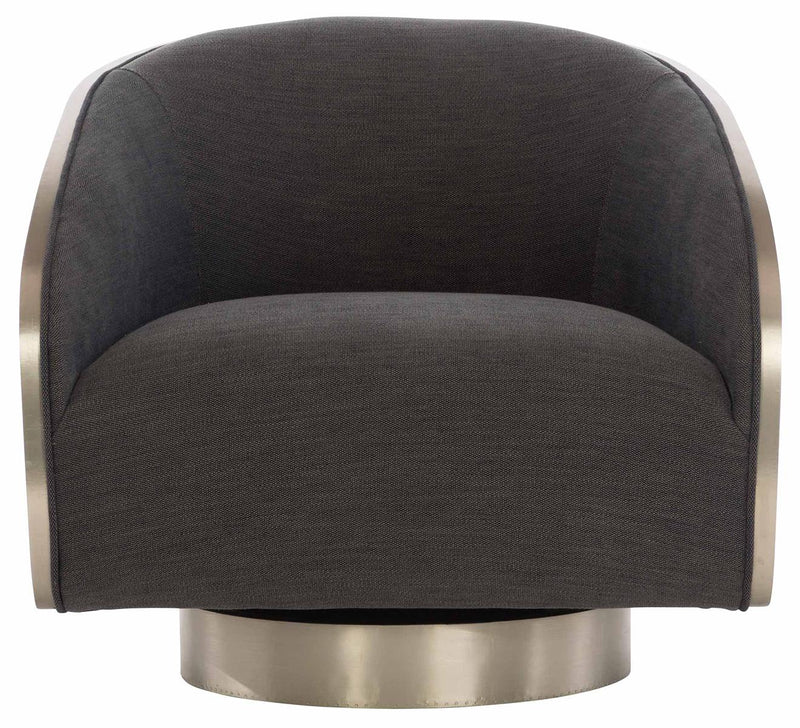 Interiors Miles Swivel Chair in German Silver N6713S