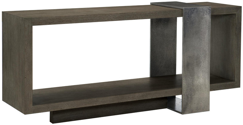 Bernhardt Linea Console Table in Cerused Charcoal 384-910B - Furniture City (CA)l