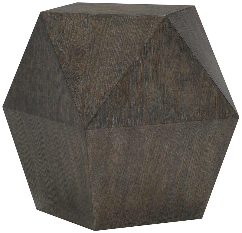 Bernhardt Linea Triangular End Table in Cerused Charcoal 384-111B - Furniture City (CA)l