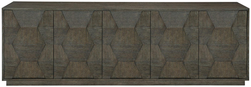 Bernhardt Linea Fancy Face Entertainment Console in Cerused Charcoal 384-870B - Furniture City (CA)l