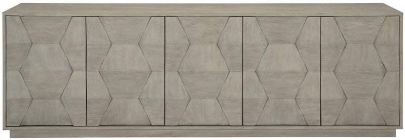 Bernhardt Linea Fancy Face Entertainment Console in Cerused Greige 384-870G - Furniture City (CA)l