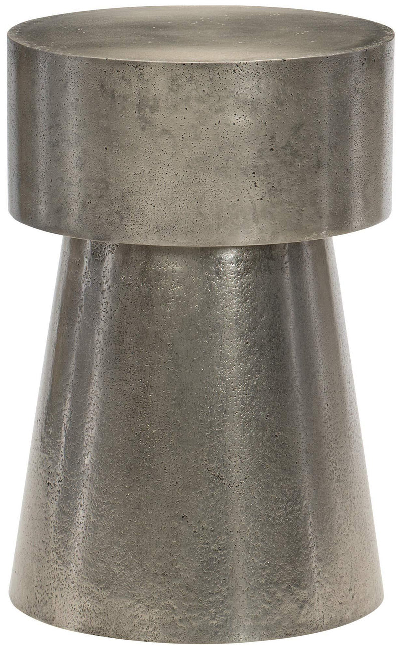 Bernhardt Linea Metal Round Chairside Table in Textured Graphite 384-122 - Furniture City (CA)l