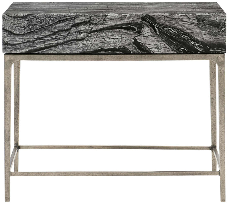 Bernhardt Linea Nightstand in Textured Graphite Metal 384-216 - Furniture City (CA)l