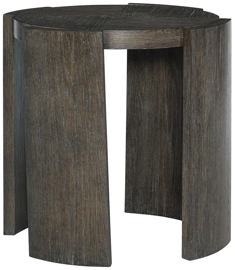 Bernhardt Linea Round Chairside Table in Cerused Charcoal 384-125B - Furniture City (CA)l