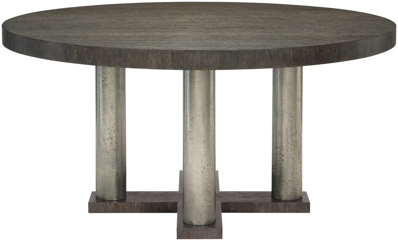 Bernhardt Linea Round Dining Table in Cerused Charcoal - Furniture City (CA)l