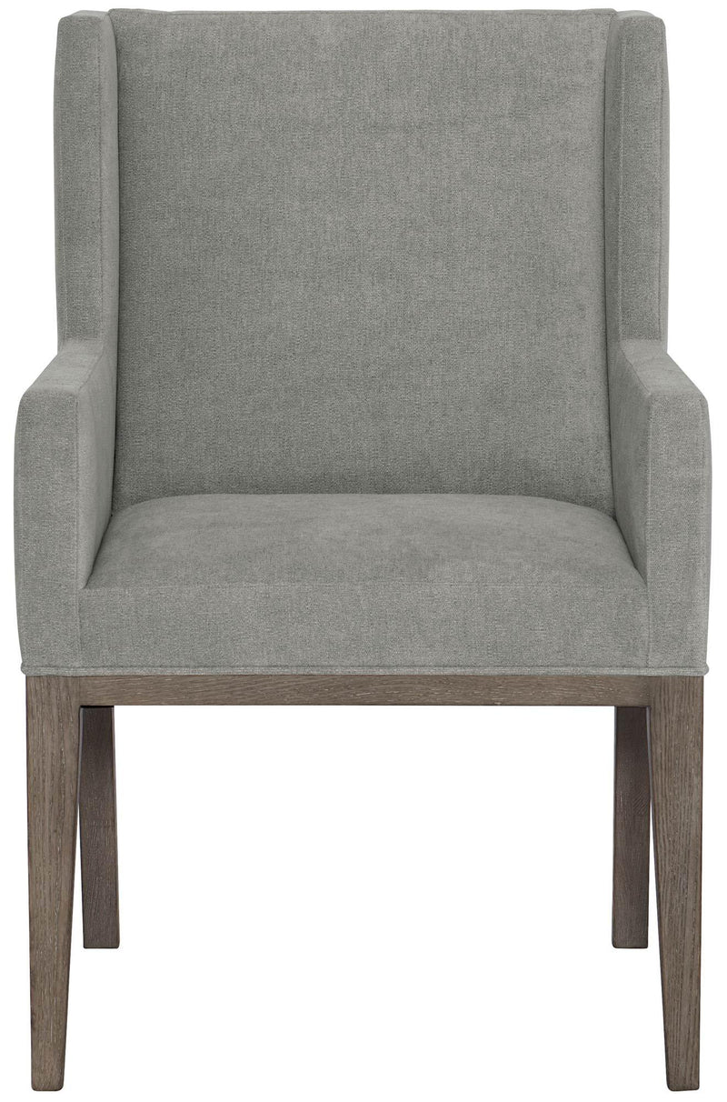 Bernhardt Linea Upholstered Arm Chair in Cerused Charcoal (Set of 2) - Furniture City (CA)l
