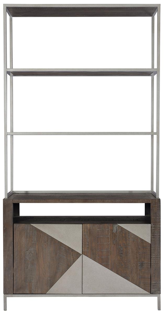 Bernhardt Logan Square Eastman Bunching Console with Metal Deck in Sable Brown - Furniture City (CA)l