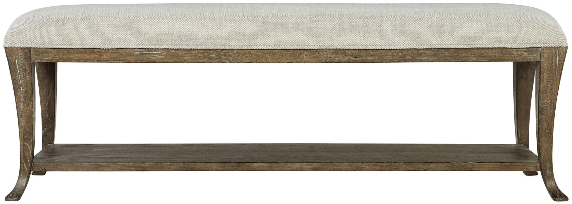 Bernhardt Rustic Patina Upholstered Bench in Peppercorn 387-509D image