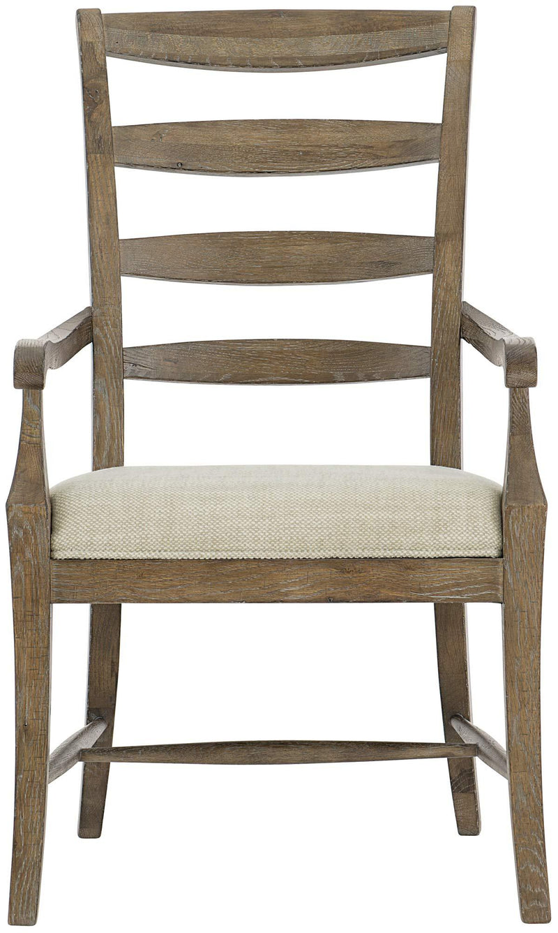 Bernhardt Rustic Patina Ladderback Arm Chair in Peppercorn 387-556D (Set of 2) - Furniture City (CA)l