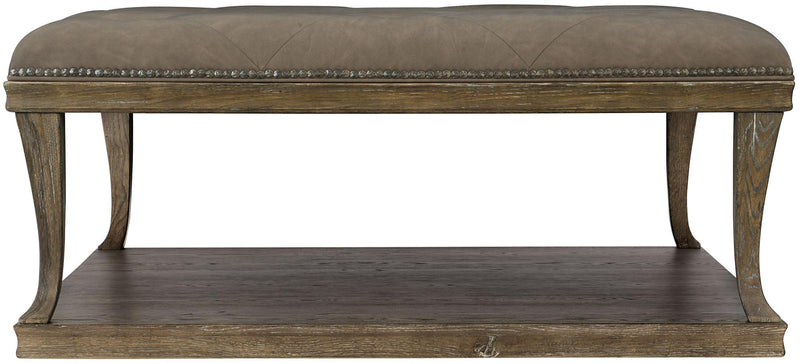 Bernhardt Rustic Patina Upholstered Cocktail Table in Peppercorn 387-011D - Furniture City (CA)l