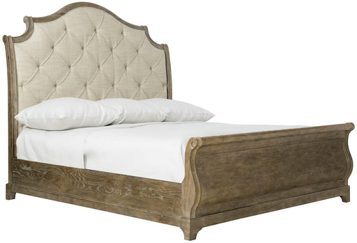 Bernhardt Rustic Patina King Upholstered Sleigh Bed in Peppercorn image