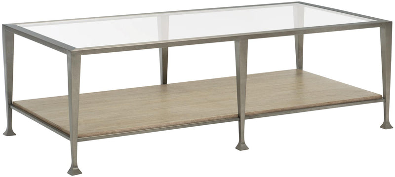 Bernhardt Santa Barbara Rectangular Metal Cocktail Table in Sandstone 385-021 - Furniture City (CA)l