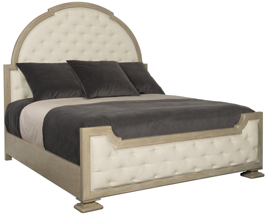 Bernhardt Santa Barbara King Upholstered Tufted Panel Bed in Sandstone