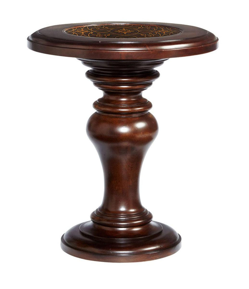 Bernhardt Valencia Round Chairside Table in Dark Brown 475-123 - Furniture City (CA)l